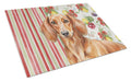 Red Brown Dachshund Vegetables Cutting Board Tempered Glass Kitchen Cutting Surface, Heat Resistant Chopping, Non-Slip Feet, Food Prep & Serving