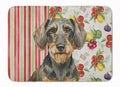 Wirehaired Wild Boar Dachshund Vegetables Memory Foam Kitchen Mat Machine Washable Anti-Fatigue Cushion Comfort Bath or Kitchen Rug