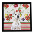 Dogo Argentino Vegetables Framed Metal Print Bathroom, Kitchen, Office, Home Decor Wall Art Ready to Hang, Square, 8X8