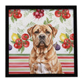 Dogue de Bordeaux Vegetables Framed Metal Print Bathroom, Kitchen, Office, Home Decor Wall Art Ready to Hang, Square, 8X8