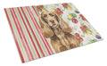 Liver English Cocker Spaniel Vegetables Cutting Board Tempered Glass Kitchen Cutting Surface, Heat Resistant Chopping, Non-Slip Feet, Food Prep & Serving