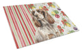Liver Roan English Cocker Spaniel Vegetables Cutting Board Tempered Glass Kitchen Cutting Surface, Heat Resistant Chopping, Non-Slip Feet, Food Prep & Serving