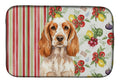 Orange Roan English Cocker Spaniel Vegetables Dish Drying Mat Absorbent Dish Drying Mat Pad for Kitchen Counter Dish Drainer Mat for Countertop, 14 x 21", Multicolor