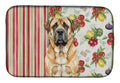 Apricot English Mastiff Vegetables Dish Drying Mat Absorbent Dish Drying Mat Pad for Kitchen Counter Dish Drainer Mat for Countertop, 14 x 21", Multicolor