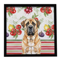 Apricot English Mastiff Vegetables Framed Metal Print Bathroom, Kitchen, Office, Home Decor Wall Art Ready to Hang, Square, 8X8