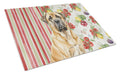 Fawn English Mastiff Vegetables Cutting Board Tempered Glass Kitchen Cutting Surface, Heat Resistant Chopping, Non-Slip Feet, Food Prep & Serving