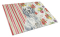 Blue Belton English Setter Vegetables Cutting Board Tempered Glass Kitchen Cutting Surface, Heat Resistant Chopping, Non-Slip Feet, Food Prep & Serving