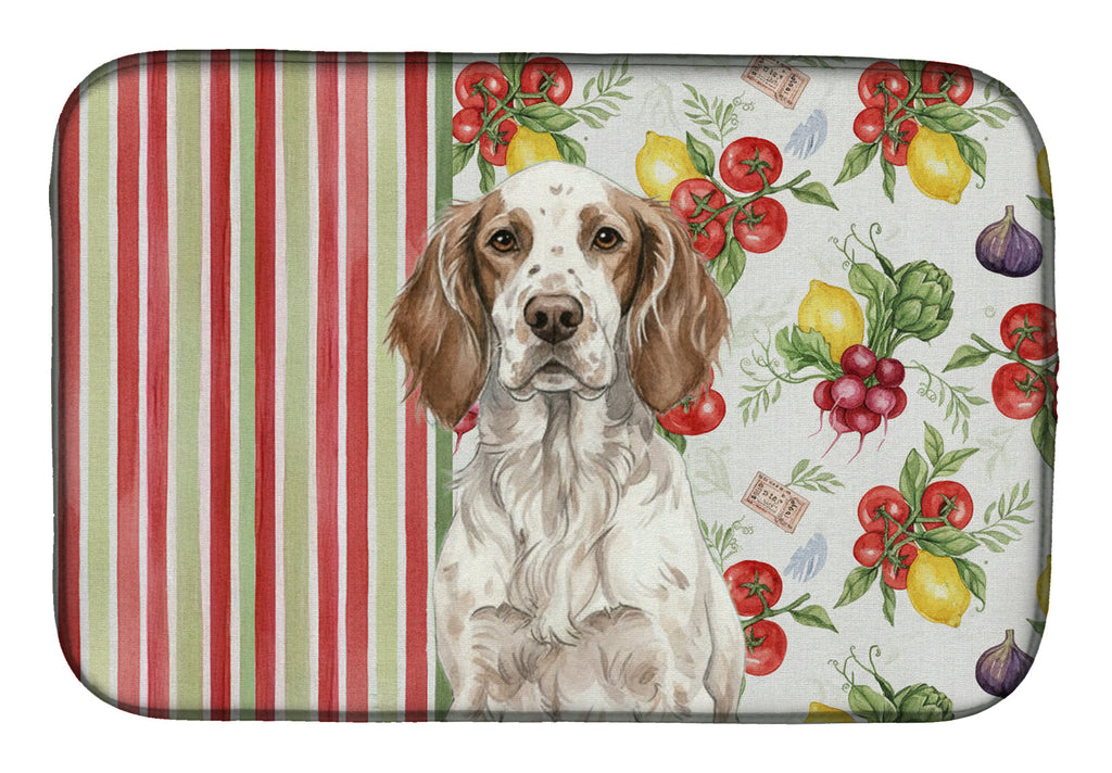 Liver Belton English Setter Vegetables Dish Drying Mat Absorbent Dish Drying Mat Pad for Kitchen Counter Dish Drainer Mat for Countertop, 14 x 21", Multicolor