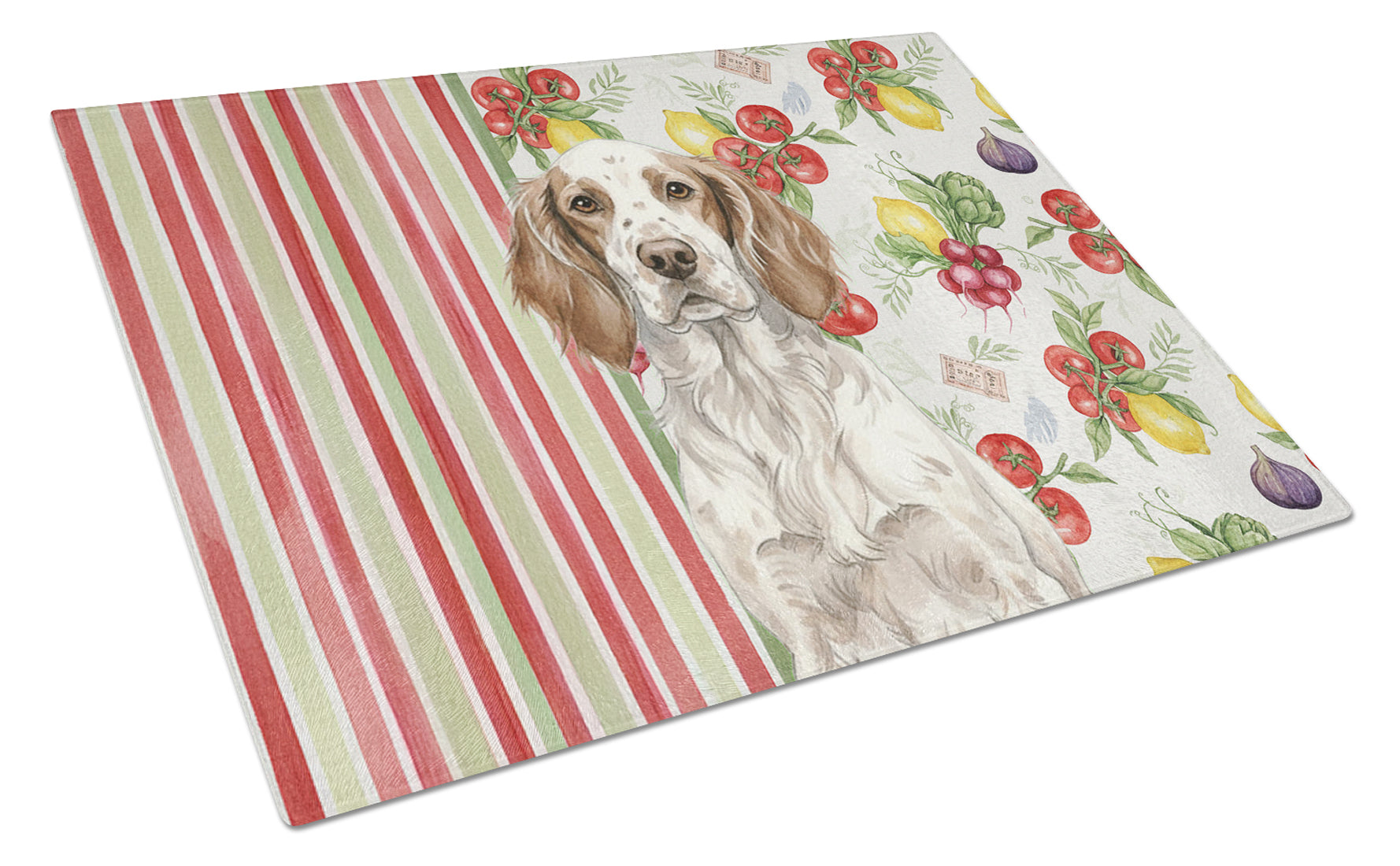 Liver Belton English Setter Vegetables Cutting Board Tempered Glass Kitchen Cutting Surface, Heat Resistant Chopping, Non-Slip Feet, Food Prep & Serving