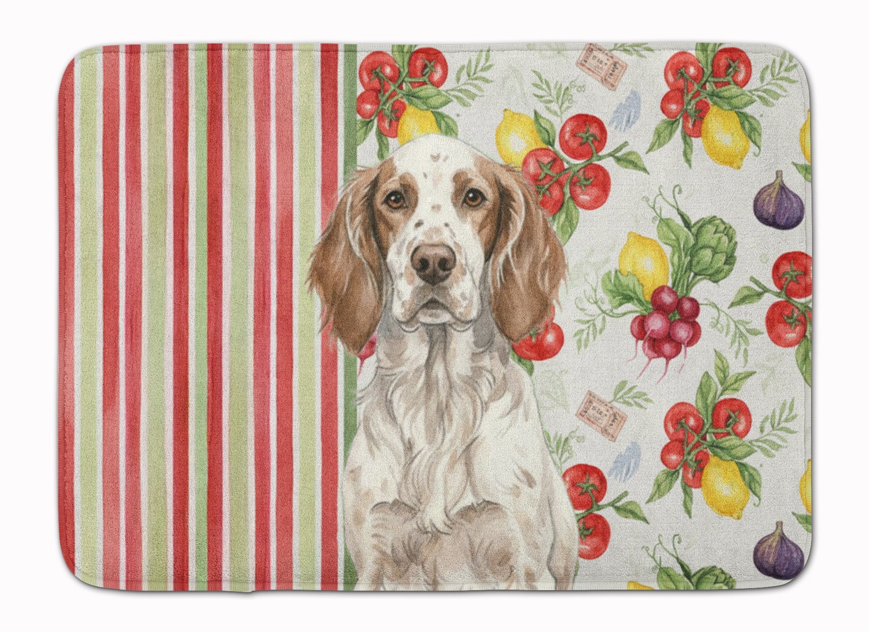Liver Belton English Setter Vegetables Memory Foam Kitchen Mat Machine Washable Anti-Fatigue Cushion Comfort Bath or Kitchen Rug