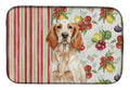 Orange Belton English Setter Vegetables Dish Drying Mat Absorbent Dish Drying Mat Pad for Kitchen Counter Dish Drainer Mat for Countertop, 14 x 21", Multicolor