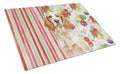 Orange Belton English Setter Vegetables Cutting Board Tempered Glass Kitchen Cutting Surface, Heat Resistant Chopping, Non-Slip Feet, Food Prep & Serving