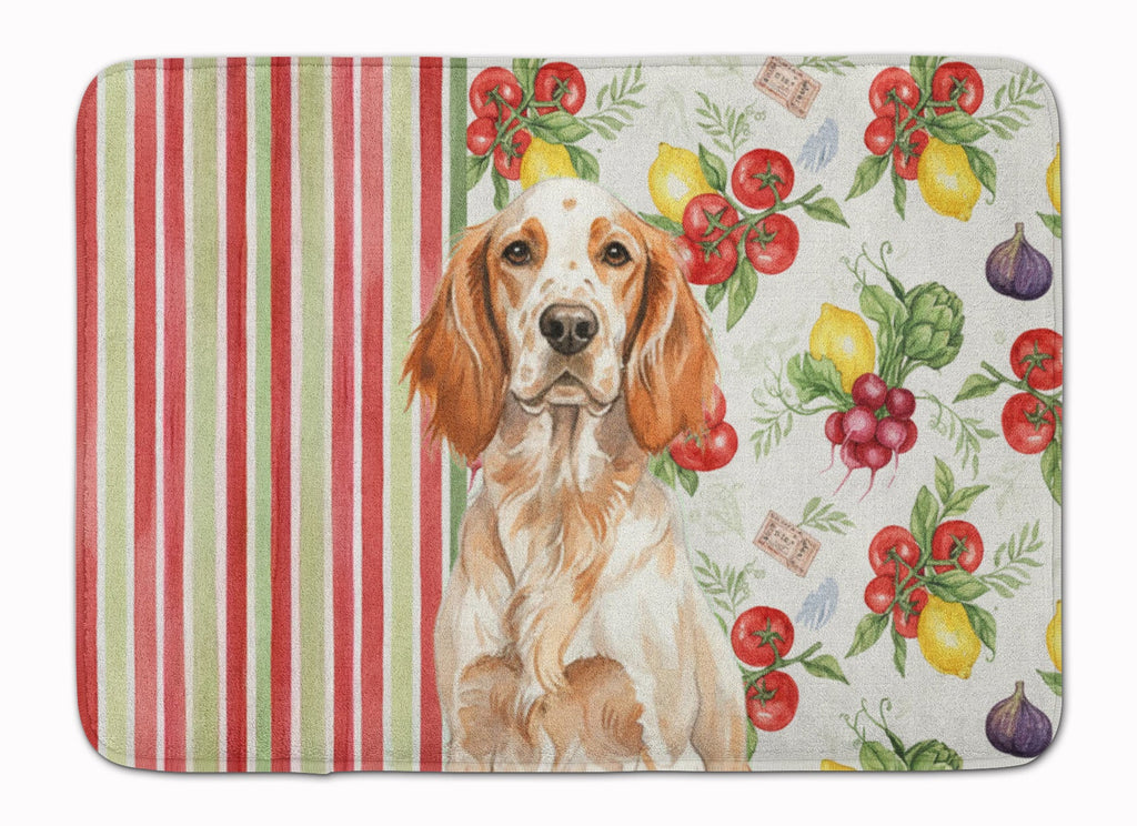 Orange Belton English Setter Vegetables Memory Foam Kitchen Mat Machine Washable Anti-Fatigue Cushion Comfort Bath or Kitchen Rug