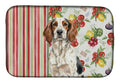 Tricolor English Setter Vegetables Dish Drying Mat Absorbent Dish Drying Mat Pad for Kitchen Counter Dish Drainer Mat for Countertop, 14 x 21", Multicolor