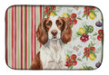 Liver and White English Springer Spaniel Vegetables Dish Drying Mat Absorbent Dish Drying Mat Pad for Kitchen Counter Dish Drainer Mat for Countertop, 14 x 21", Multicolor