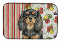 Black and Tan English Toy Spaniel Vegetables Dish Drying Mat Absorbent Dish Drying Mat Pad for Kitchen Counter Dish Drainer Mat for Countertop, 14 x 21", Multicolor