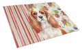 Blenheim English Toy Spaniel Vegetables Cutting Board Tempered Glass Kitchen Cutting Surface, Heat Resistant Chopping, Non-Slip Feet, Food Prep & Serving