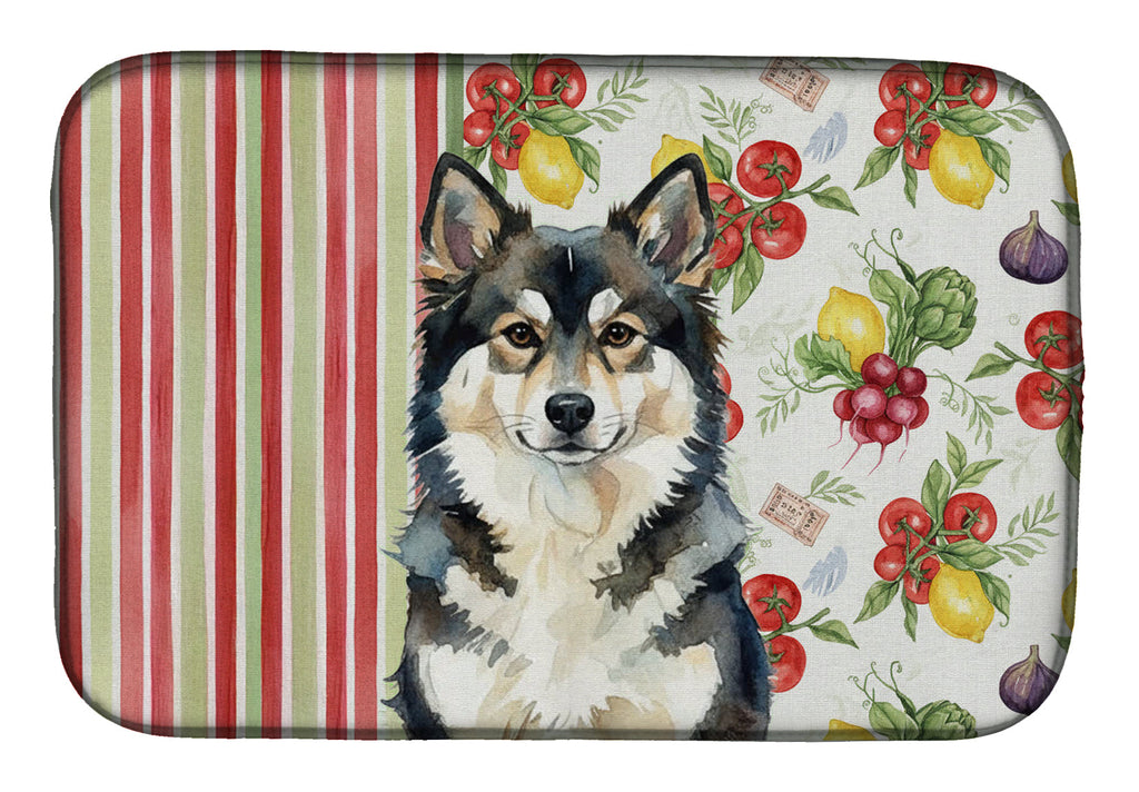 Finnish Lapphund Vegetables Dish Drying Mat Absorbent Dish Drying Mat Pad for Kitchen Counter Dish Drainer Mat for Countertop, 14 x 21", Multicolor