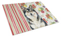 Finnish Lapphund Vegetables Cutting Board Tempered Glass Kitchen Cutting Surface, Heat Resistant Chopping, Non-Slip Feet, Food Prep & Serving