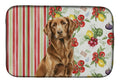 Liver Flat-Coated Retriever Vegetables Dish Drying Mat Absorbent Dish Drying Mat Pad for Kitchen Counter Dish Drainer Mat for Countertop, 14 x 21", Multicolor
