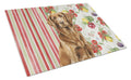 Liver Flat-Coated Retriever Vegetables Cutting Board Tempered Glass Kitchen Cutting Surface, Heat Resistant Chopping, Non-Slip Feet, Food Prep & Serving