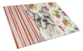 Pied French Bulldog Vegetables Cutting Board Tempered Glass Kitchen Cutting Surface, Heat Resistant Chopping, Non-Slip Feet, Food Prep & Serving