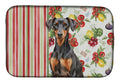 German Pinscher Vegetables Dish Drying Mat Absorbent Dish Drying Mat Pad for Kitchen Counter Dish Drainer Mat for Countertop, 14 x 21", Multicolor