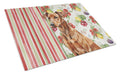Red German Pinscher Vegetables Cutting Board Tempered Glass Kitchen Cutting Surface, Heat Resistant Chopping, Non-Slip Feet, Food Prep & Serving
