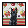 Black German Shepherd Vegetables Framed Metal Print Bathroom, Kitchen, Office, Home Decor Wall Art Ready to Hang, Square, 8X8