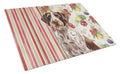 Roan German Wirehaired Pointer Vegetables Cutting Board Tempered Glass Kitchen Cutting Surface, Heat Resistant Chopping, Non-Slip Feet, Food Prep & Serving