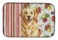 Golden Retriever Vegetables Dish Drying Mat Absorbent Dish Drying Mat Pad for Kitchen Counter Dish Drainer Mat for Countertop, 14 x 21", Multicolor