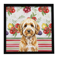 Goldendoodle Vegetables Framed Metal Print Bathroom, Kitchen, Office, Home Decor Wall Art Ready to Hang, Square, 8X8