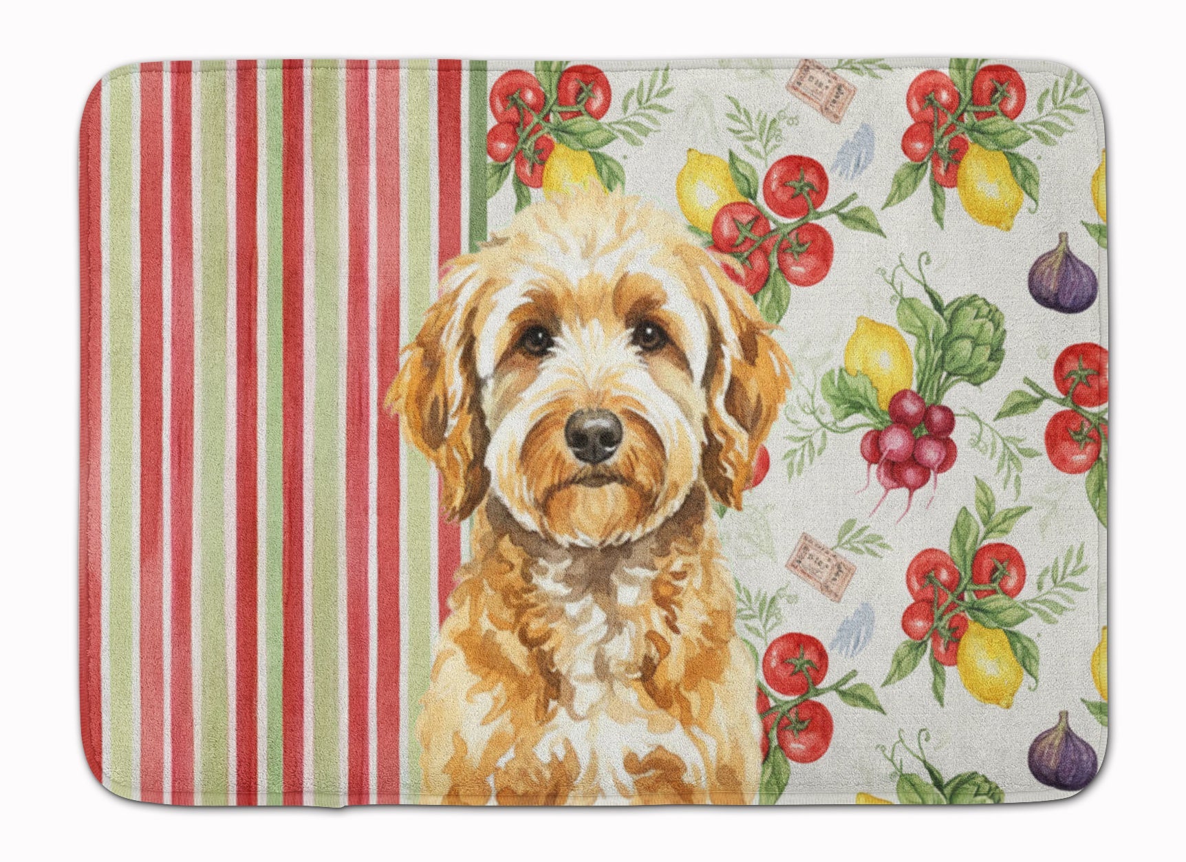 Goldendoodle Vegetables Memory Foam Kitchen Mat Machine Washable Anti-Fatigue Cushion Comfort Bath or Kitchen Rug