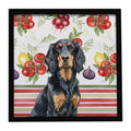 Gordon Setter Vegetables Framed Metal Print Bathroom, Kitchen, Office, Home Decor Wall Art Ready to Hang, Square, 8X8