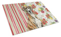 Brindle Great Dane Vegetables Cutting Board Tempered Glass Kitchen Cutting Surface, Heat Resistant Chopping, Non-Slip Feet, Food Prep & Serving