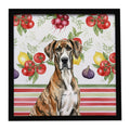 Brindle Great Dane Vegetables Framed Metal Print Bathroom, Kitchen, Office, Home Decor Wall Art Ready to Hang, Square, 8X8