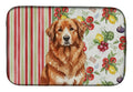 Reddish Brown Great Pyrenees Vegetables Dish Drying Mat Absorbent Dish Drying Mat Pad for Kitchen Counter Dish Drainer Mat for Countertop, 14 x 21", Multicolor