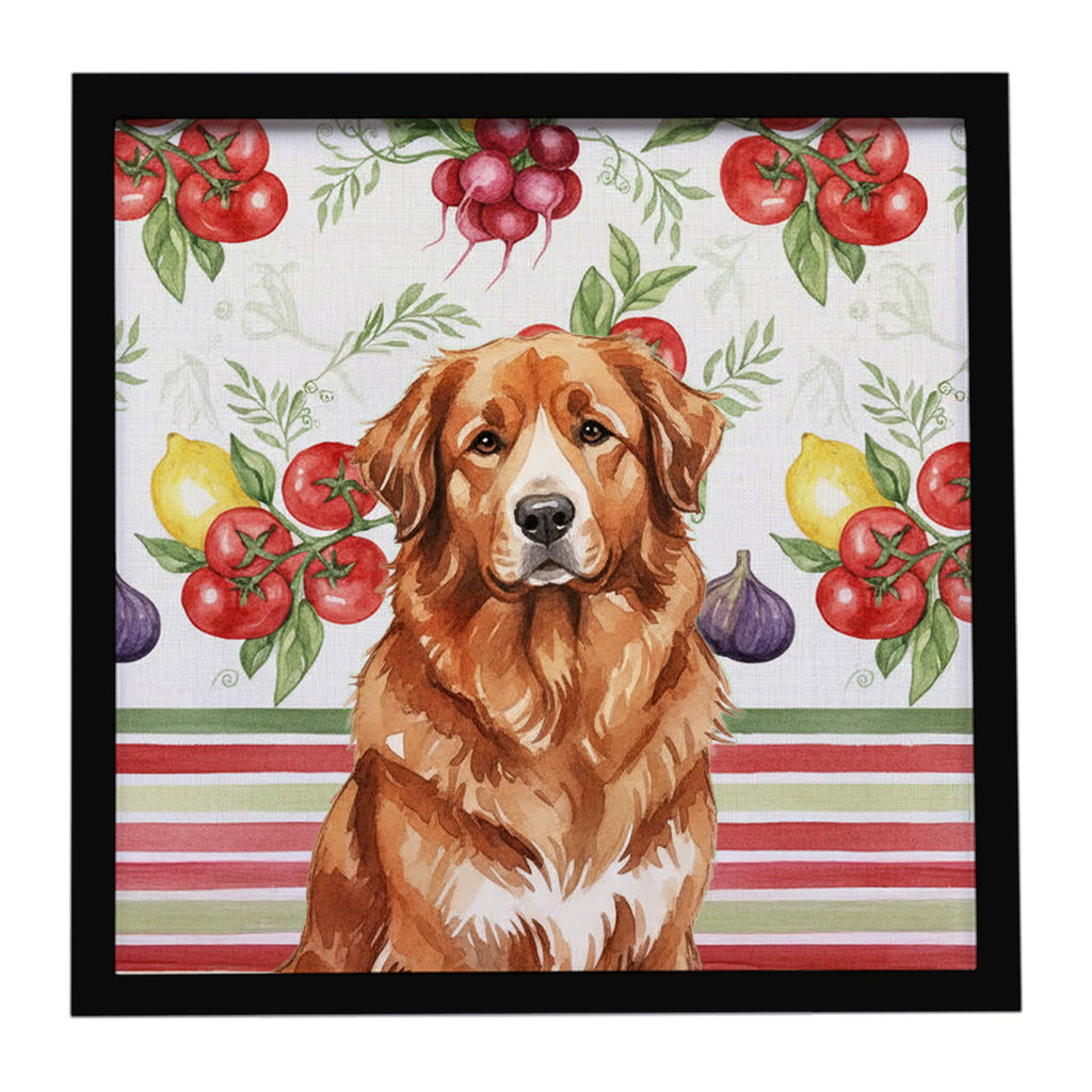 Reddish Brown Great Pyrenees Vegetables Framed Metal Print Bathroom, Kitchen, Office, Home Decor Wall Art Ready to Hang, Square, 8X8