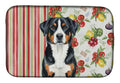 Greater Swiss Mountain Dog Vegetables Dish Drying Mat Absorbent Dish Drying Mat Pad for Kitchen Counter Dish Drainer Mat for Countertop, 14 x 21", Multicolor
