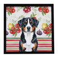 Greater Swiss Mountain Dog Vegetables Framed Metal Print Bathroom, Kitchen, Office, Home Decor Wall Art Ready to Hang, Square, 8X8