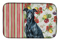 Black Greyhound Vegetables Dish Drying Mat Absorbent Dish Drying Mat Pad for Kitchen Counter Dish Drainer Mat for Countertop, 14 x 21", Multicolor