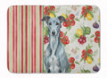 Blue Brindle Greyhound Vegetables Memory Foam Kitchen Mat Machine Washable Anti-Fatigue Cushion Comfort Bath or Kitchen Rug