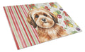 Sable Havanese Vegetables Cutting Board Tempered Glass Kitchen Cutting Surface, Heat Resistant Chopping, Non-Slip Feet, Food Prep & Serving