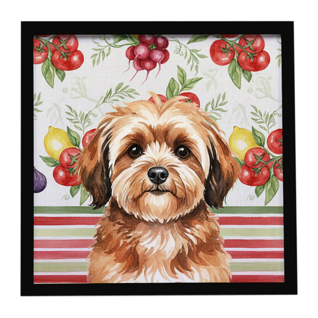 Sable Havanese Vegetables Framed Metal Print Bathroom, Kitchen, Office, Home Decor Wall Art Ready to Hang, Square, 8X8