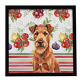 Irish Terrier Vegetables Framed Metal Print Bathroom, Kitchen, Office, Home Decor Wall Art Ready to Hang, Square, 8X8