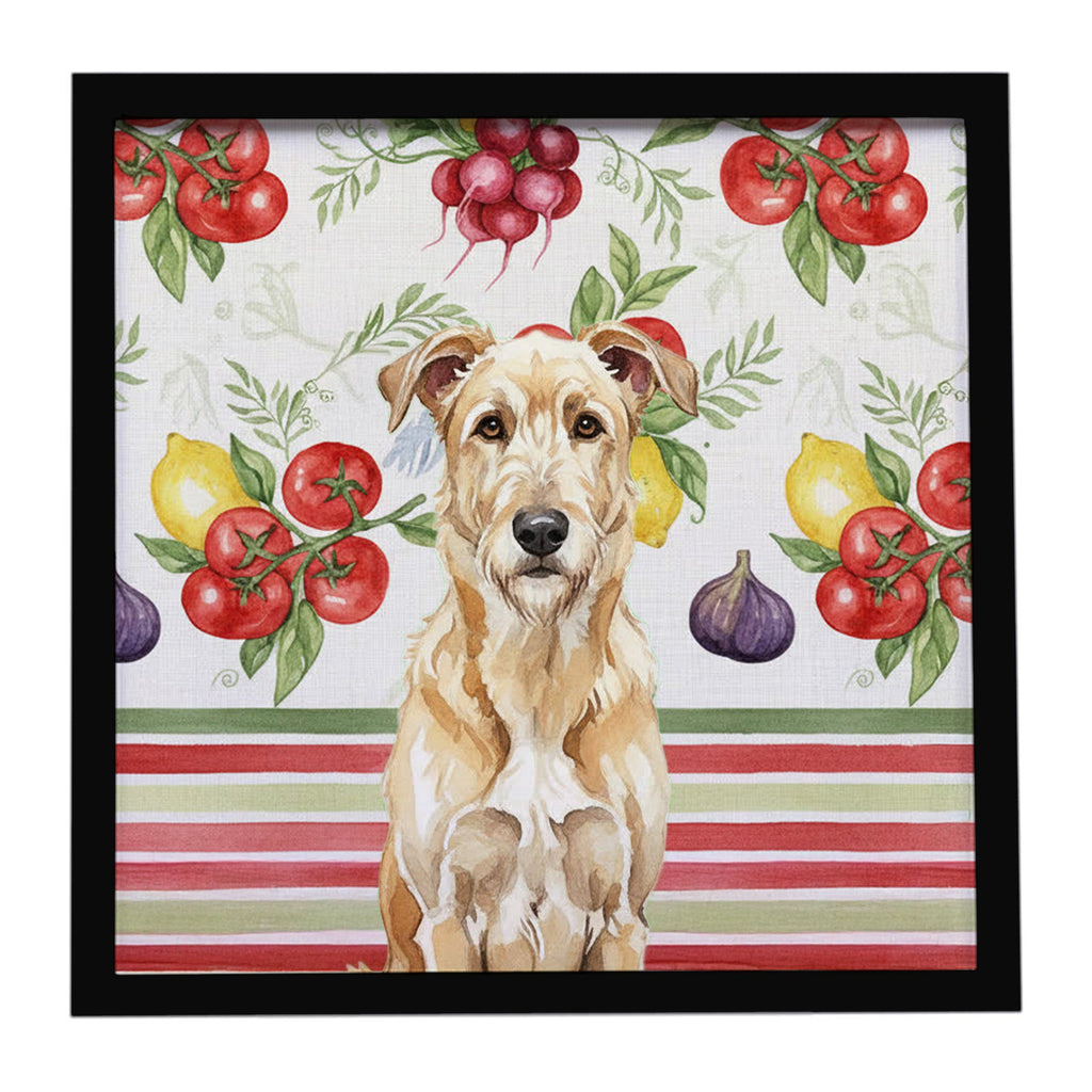 Wheaten Irish Wolfhound Vegetables Framed Metal Print Bathroom, Kitchen, Office, Home Decor Wall Art Ready to Hang, Square, 8X8