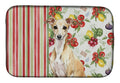 Fawn Italian Greyhound Vegetables Dish Drying Mat Absorbent Dish Drying Mat Pad for Kitchen Counter Dish Drainer Mat for Countertop, 14 x 21", Multicolor