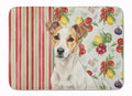 White and Tan Jack Russell Terrier Vegetables Memory Foam Kitchen Mat Machine Washable Anti-Fatigue Cushion Comfort Bath or Kitchen Rug
