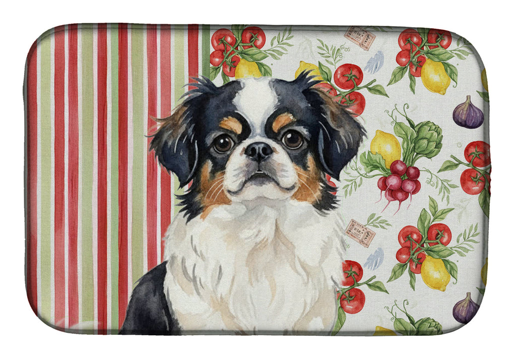 Tricolor Japanese Chin Vegetables Dish Drying Mat Absorbent Dish Drying Mat Pad for Kitchen Counter Dish Drainer Mat for Countertop, 14 x 21", Multicolor