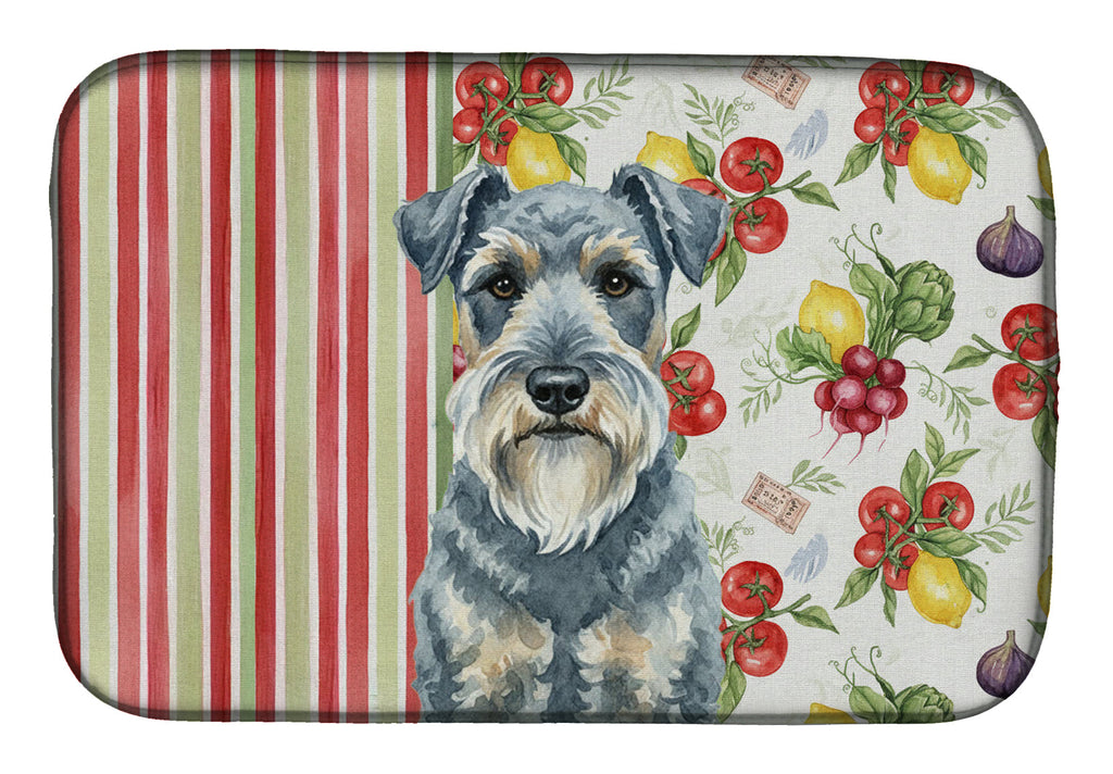 Kerry Blue Terrier Vegetables Dish Drying Mat Absorbent Dish Drying Mat Pad for Kitchen Counter Dish Drainer Mat for Countertop, 14 x 21", Multicolor